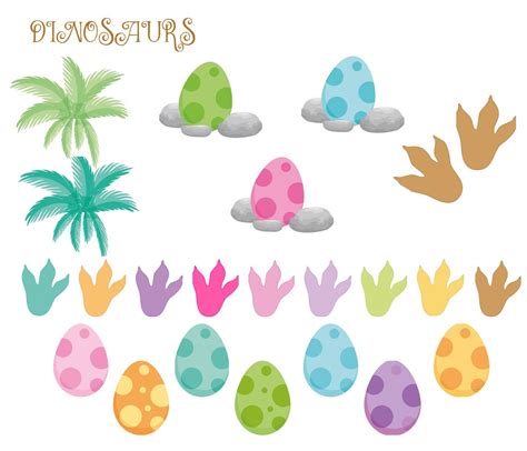 Baby Dinosaurs Clip Art Pastel Colors Clipart And Digital Paper Set