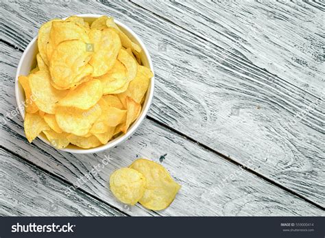 Bowl Potato Chips Over Royalty Free Licensable Stock Photos