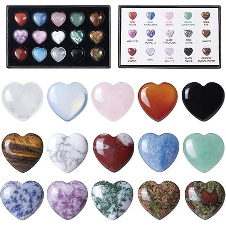 Amazon 20 PCS Fluorite Heart Healing Crystal Stone Natural