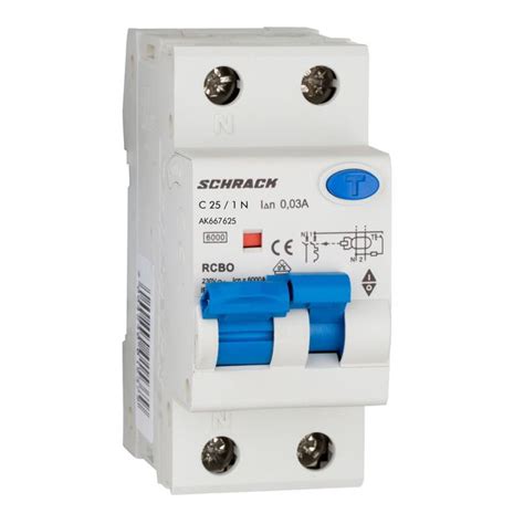 ᐈ Combined MCB RCD RCBO 1 N AMPARO 6kA C 25A 30mA Typ A