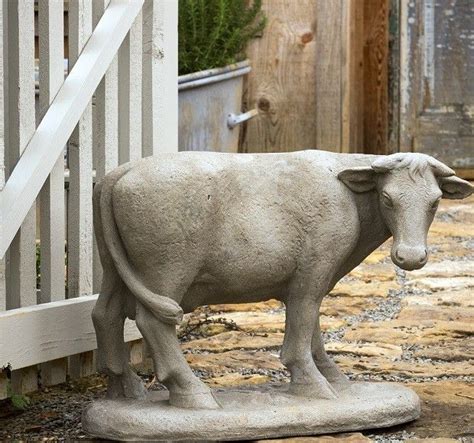 Estate Stone Milk Cow Statue English Garden Design Garden Statues