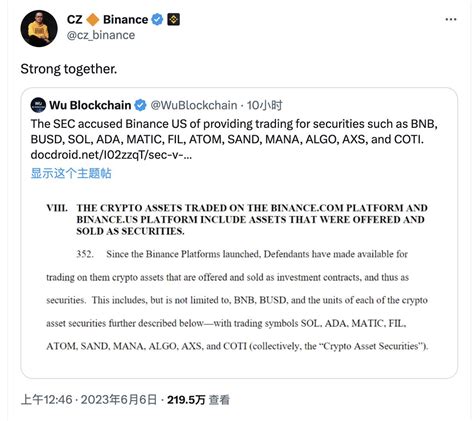 美国证券交易委员会（sec）对binance 和创始人cz 进行了起诉，长达136页的起诉书，揭示了不少有趣的信息，我们认为有这些关键点值得