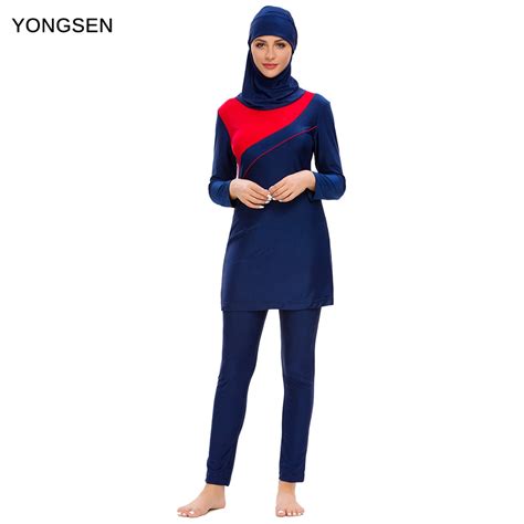 Yongsen Modest Swimsuit Muslim Swimwear Women Full Cover Long Sleeve