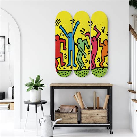 Keith Haring Happy Pack Wall Decor Skateboard Wall Art Skate