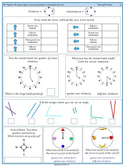 Angles And Turns Worksheet