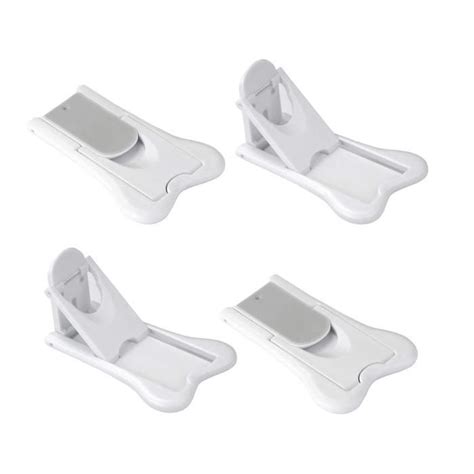 Bloque Porte Coulissante Sécurité Bébé 4 PCS Blanc Auto adhésif