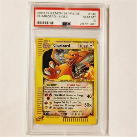 PSA GEM MINT 10 CHARIZARD 2003 Skyridge Set Holo Foil CRYSTAL RARE