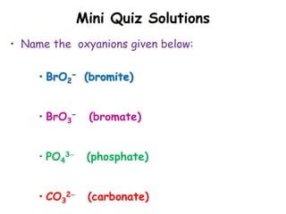 Oxyanion nomenclature | PPT