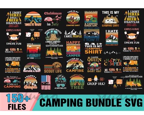 150 Camping Bundle Svg Camp Life Svg Campfire Svg Vacatio Inspire