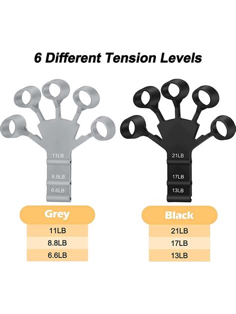 ممسك اليد وتمدد الأصابع من السيليكون الأسود والرمادي 2قطعة تقوية عضلات