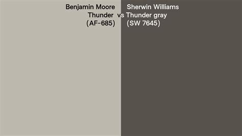 Benjamin Moore Thunder AF 685 Vs Sherwin Williams Thunder Gray SW