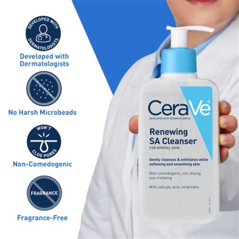 Cerave Renewing Sa Cleanser Exfoliating Face Wash With Salicylic Acid For Rough And Bumpy Skin