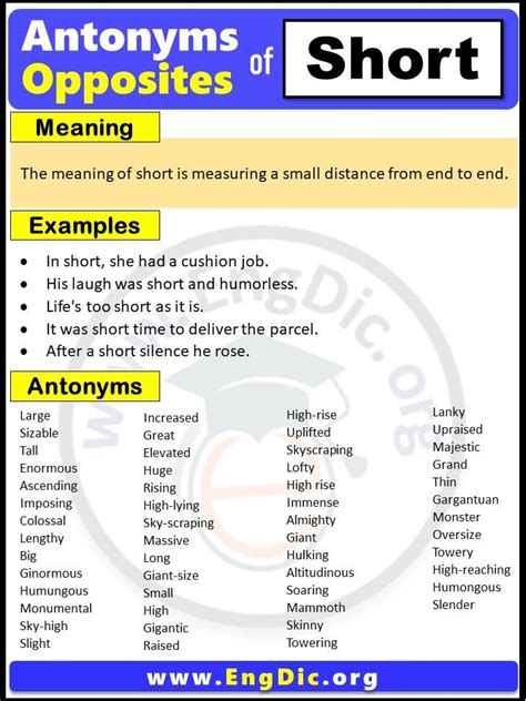 Opposite Of Short Antonyms Of Short Example Sentences Engdic