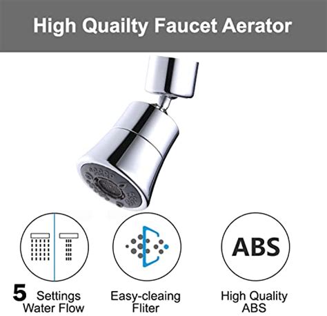 Sundins Chrome 720 Degree Swivel Sink Faucet Aerator Big Angle Faucet