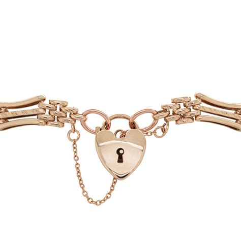 Deja Vu 9ct Rose Gold Gate Link Bracelet Walker And Hall