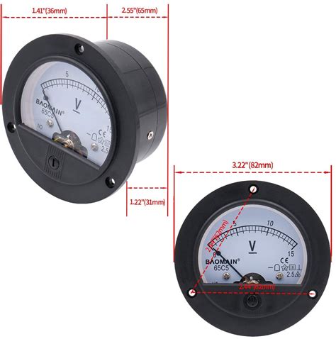 Analogue Panel Meter Volt Voltage Gauge Analog Voltmeter Dc 0 15v Baomain