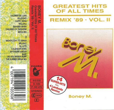 Cassetta Boney M Greatest Hits Of All Times Remix V Nuova