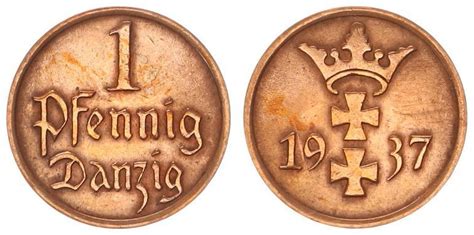 Freie Stadt Danzig Polen Danzig 1 Pfennig 1937 Vz St MA Shops