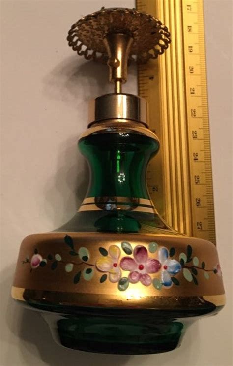 Emerald Green Perfume Bottle Atomiser Made In West Germany Vintage Etsy