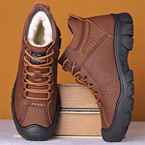 Wongn Men Winter Brand Snow Boots Waterproof Leather Sneakers Super Warm Mens Boots Outdoor