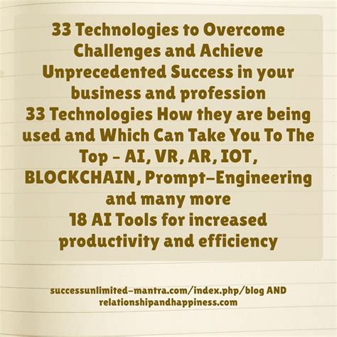 Success Unlimited Mantra Blog Technologies To Overcome