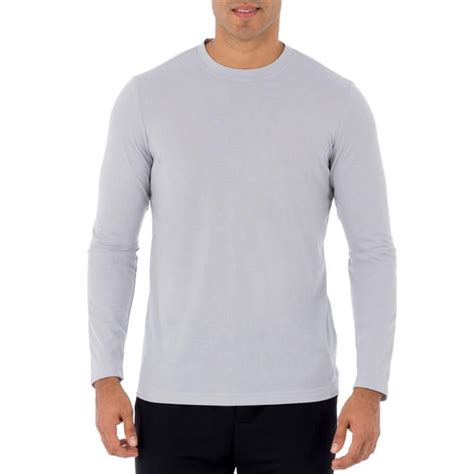 Athletic Works Mens Performance Activewear Long Sleeve Breathable Crew Neck Tee Shirt