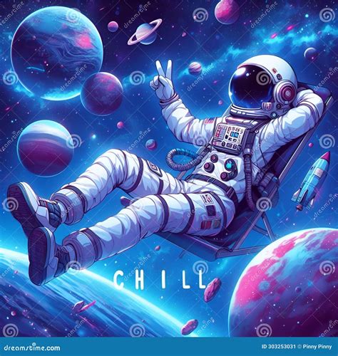 Astronauta Vibes Chill Outter Espacio Planetas Galaxia Arte Digital Anime Personaje De Anime