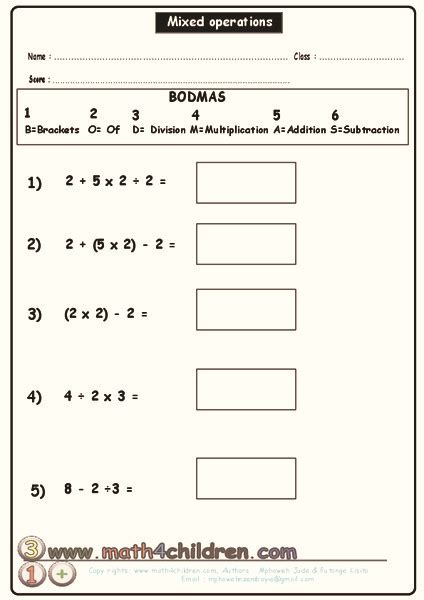 Mixed Operations Worksheet For 4th 5th Grade Lesson Planet