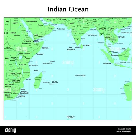 Indian Ocean Map High Resolution Stock Photography And Images Alamy