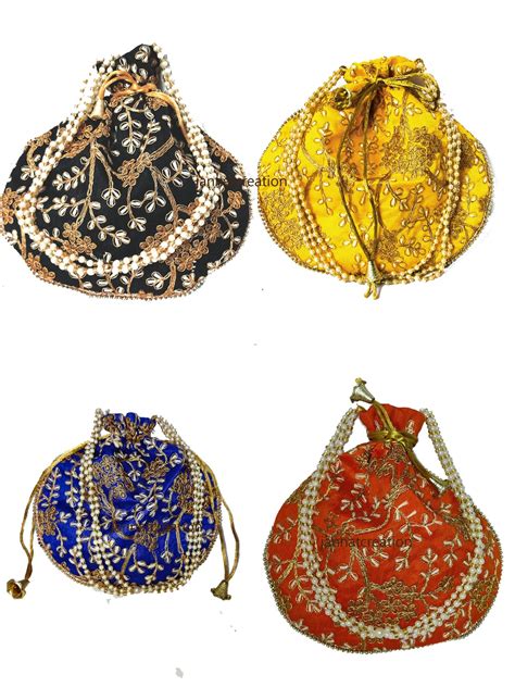 Traditional Indian Potli Bag Lot To Pc Handmade Bag Etsy