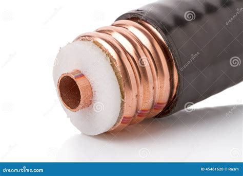 Thick Coaxial Cable On White Stock Photo Image Of Plastic