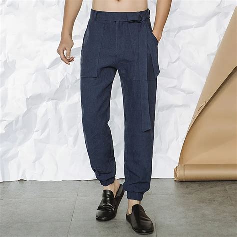 Flax Trousers Male Summer Thin Haren Pants Loose Cotton And Linen