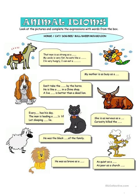 Idioms Esl Worksheets