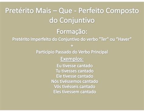 Preterito Mais Que Perfeito Do Subjuntivo - pretérito mais-que-perfeito composto do conjuntivo - brainly.com.br