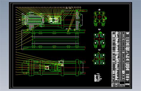 Sz 100型塑料注射成型机设计图 注塑机锁模力1000kn注塑机cad图纸 Autocad 2007 模型图纸下载 懒石网