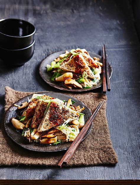 Crispy Togarashi Coated Tofu With Mushrooms Recipe Mindfood