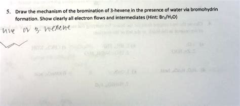 SOLVED: Draw the mechanism of the bromination of 3-hexene in the ...