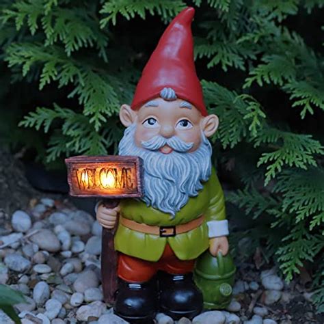 Garden Gnomes Galore Solar Welcome Sign - Garden Gnomes Solar Powered ...