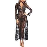 Avidlove Women Sexy Long Lace Lingerie Kimono Robe Sheer Babydoll