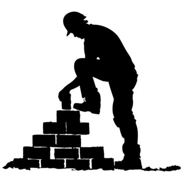 Brick Laying Bricklayer Silhouette Brick Laying Bricklayer