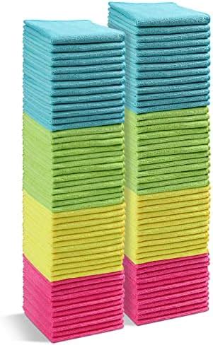 HOMEXCEL Lot De 8 Chiffons De Nettoyage En Microfibre 4 Couleurs