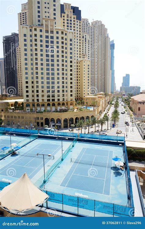 The Tennis Courts Near a Walk at Jumeirah Beach Residence Editorial ...