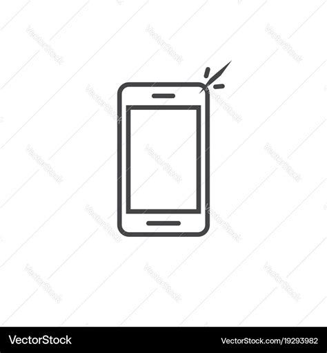 Mobile phone icon line art outline Royalty Free Vector Image