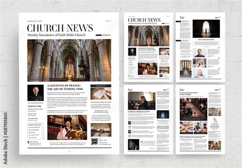 Church Newsletter Template Stock Template | Adobe Stock