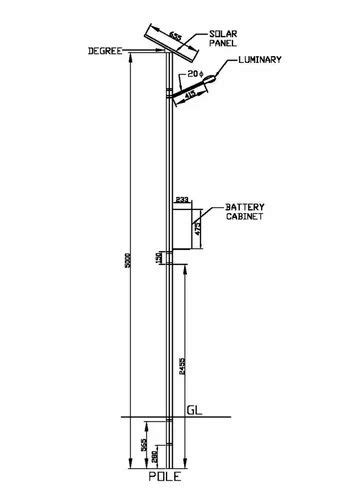 18 W Solar Street Light Pole Set IP Rating 55 66 At 1800 In Noida