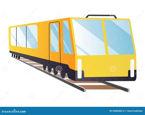 Train Engine Flat Cartoon Railroad Passenger Train Or Carriage Train