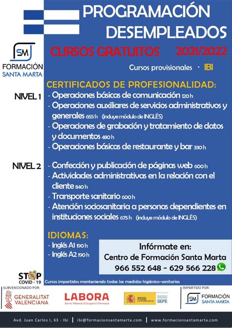 Cursos Desempleados 2021 2022 Previsión De Cursos Formación Santa Marta