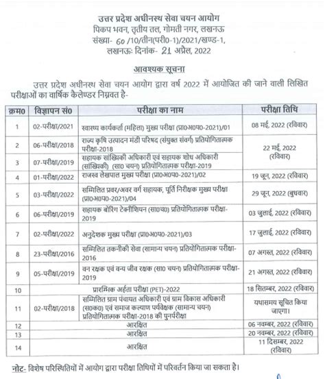 Upsssc Exam Calendar 2022 23 Upsssc Exam Datecalendar