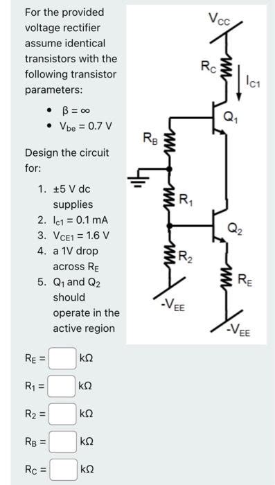 Solved Transistors With The Following Transistor Parameters