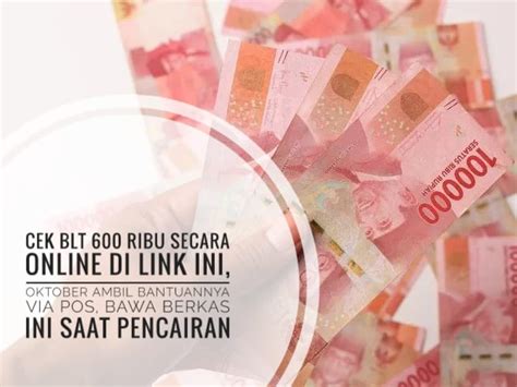 Cek BLT 600 Ribu Secara Online Di Link Ini Oktober Ambil Bantuannya